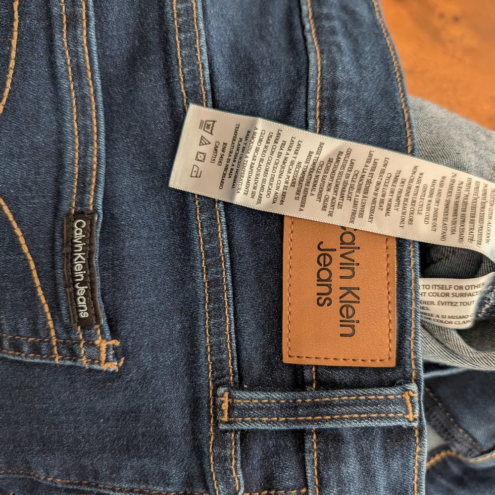 Calvin Klein Dark Blue Denim Jeans - Picture 2 of 6